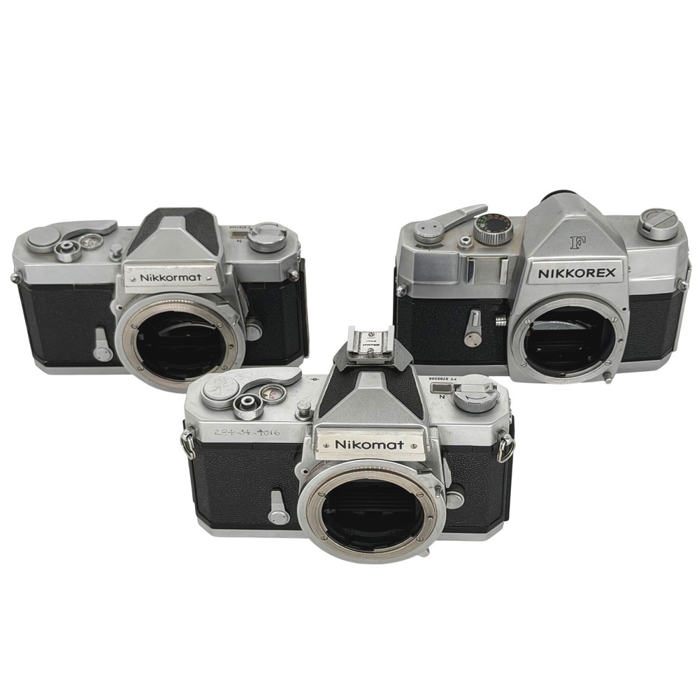 Vintage Nikon 35mm SLR Camera Body Lot Nikkorex F‎ Nikkormat FT Nikomat FT PARTS